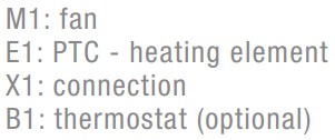 Heizgebläse PFH400 UL,230AC,400W,IP20 Heizgebläse PFH400 UL,230AC,400W,IP20