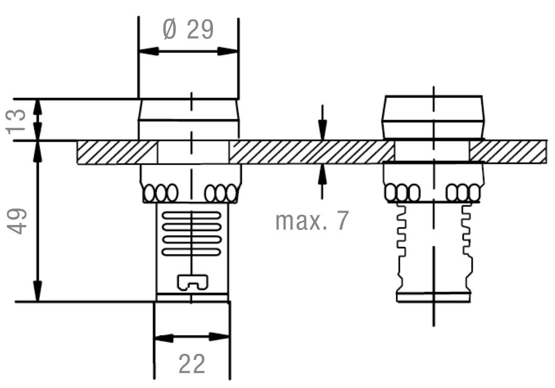 P 22 DFS Blinking LED Panel Mount Indicator